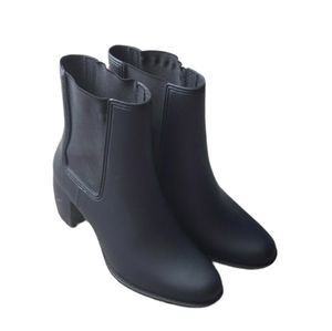 Jeffrey Campbell Black Chelsea Rain Boots, 8